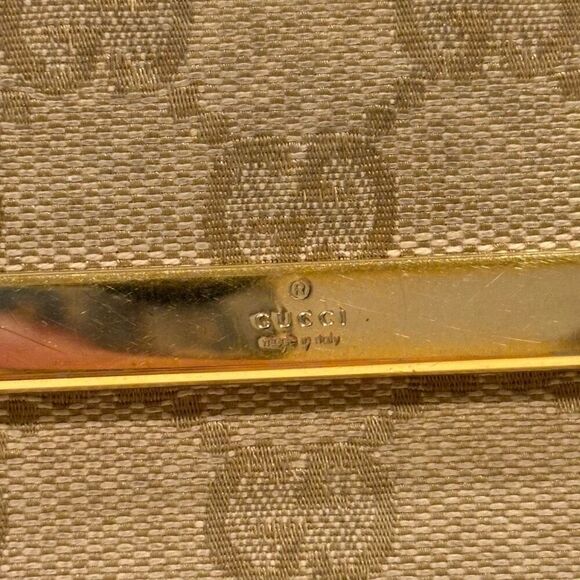 Vintage GUCCI Bifold Long Wallet GG Canvas Leather Light Tan - Picture 2 of 11
